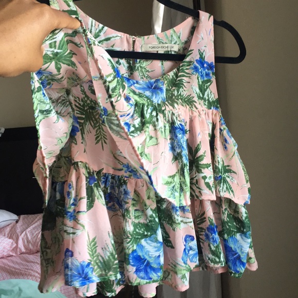 Light & Flowy Tropical Floral Print Pattern Blouse - Picture 4 of 6